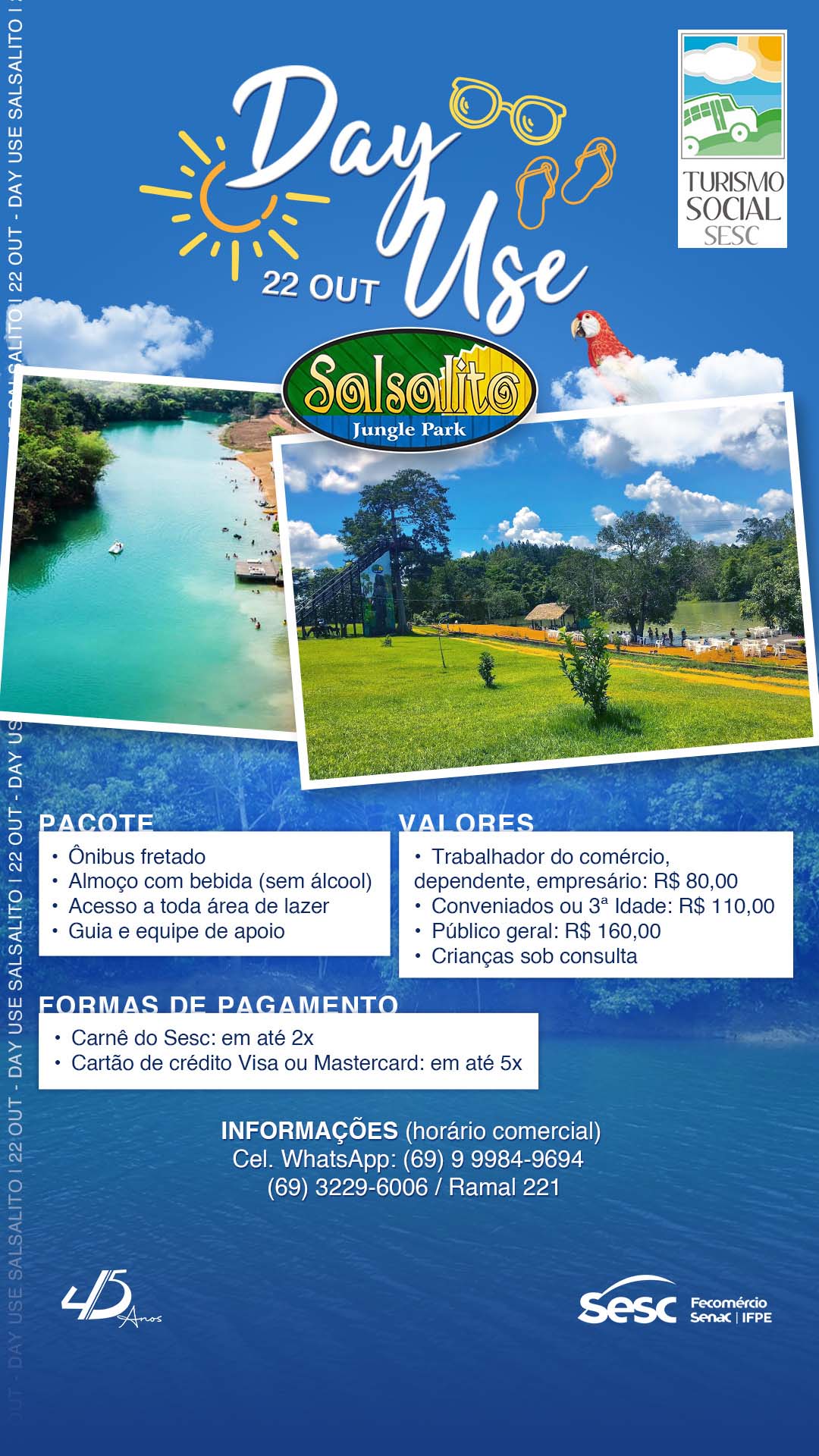 Sesc Lança Pacote Promocional Para Day Use No Salsalito Jungle Park Tudo Rondônia Independente 8808